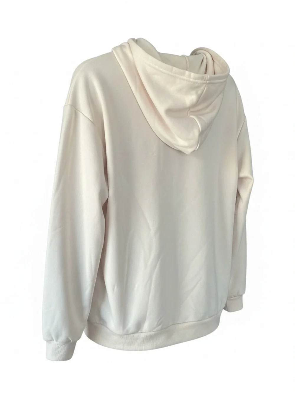 SHEIN Teen Cream Pullover Hoodie with Stacked Cat Print